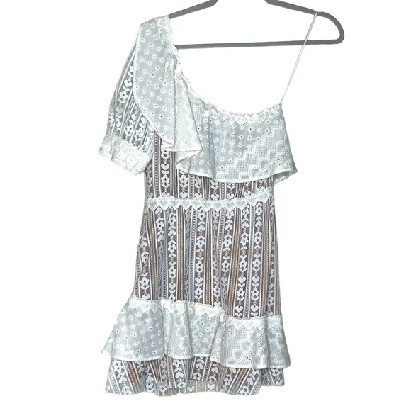 For Love and Lemons Lovebird Heart Eyelet Lace Mini Dress - White - Size Small - Picture 4 of 9